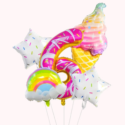 Ice-cream Birthday Balloons - Set of 5 items - Choose the number of your choice - Helium Supported