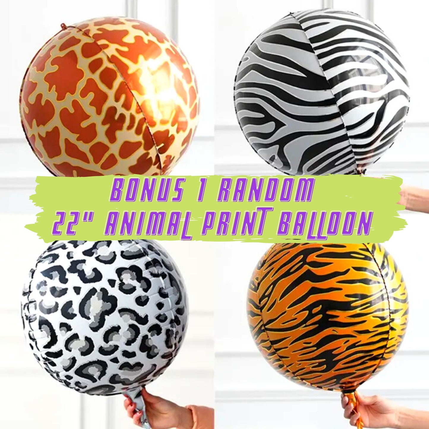 Forest Gold Green Theme Balloon Garland - Bonus 1 Random 22'' Animal Print Balloon - BUNDLE - 77 pcs - Party Decoration Balloon Garland Kit