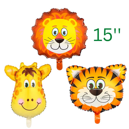 Safari Animals Birthday Balloons Kit - Set of 17 items - Choose the number of your choice