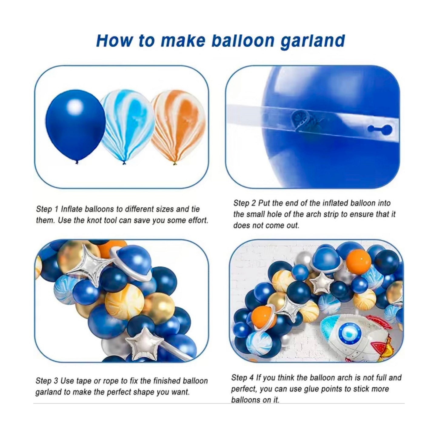 Space Party Decoration Balloon Garland Set + Cake Topper + Number Balloon Of Your Choice - Helium Supported - Party Decoration Balloons