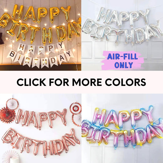 Happy Birthday Foil Balloon Letter Set - 13 pcs - Birthday Party Wall Banner Decorations 16''