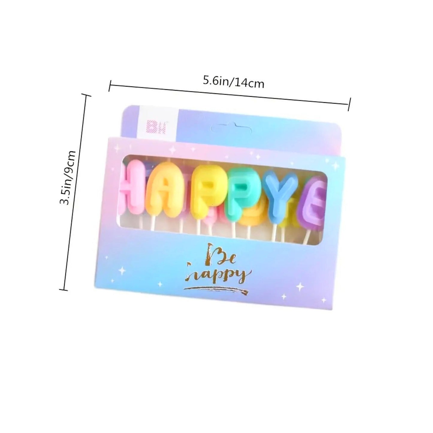 Rainbow Happy Birthday Letters Candles Set / Cake Topper