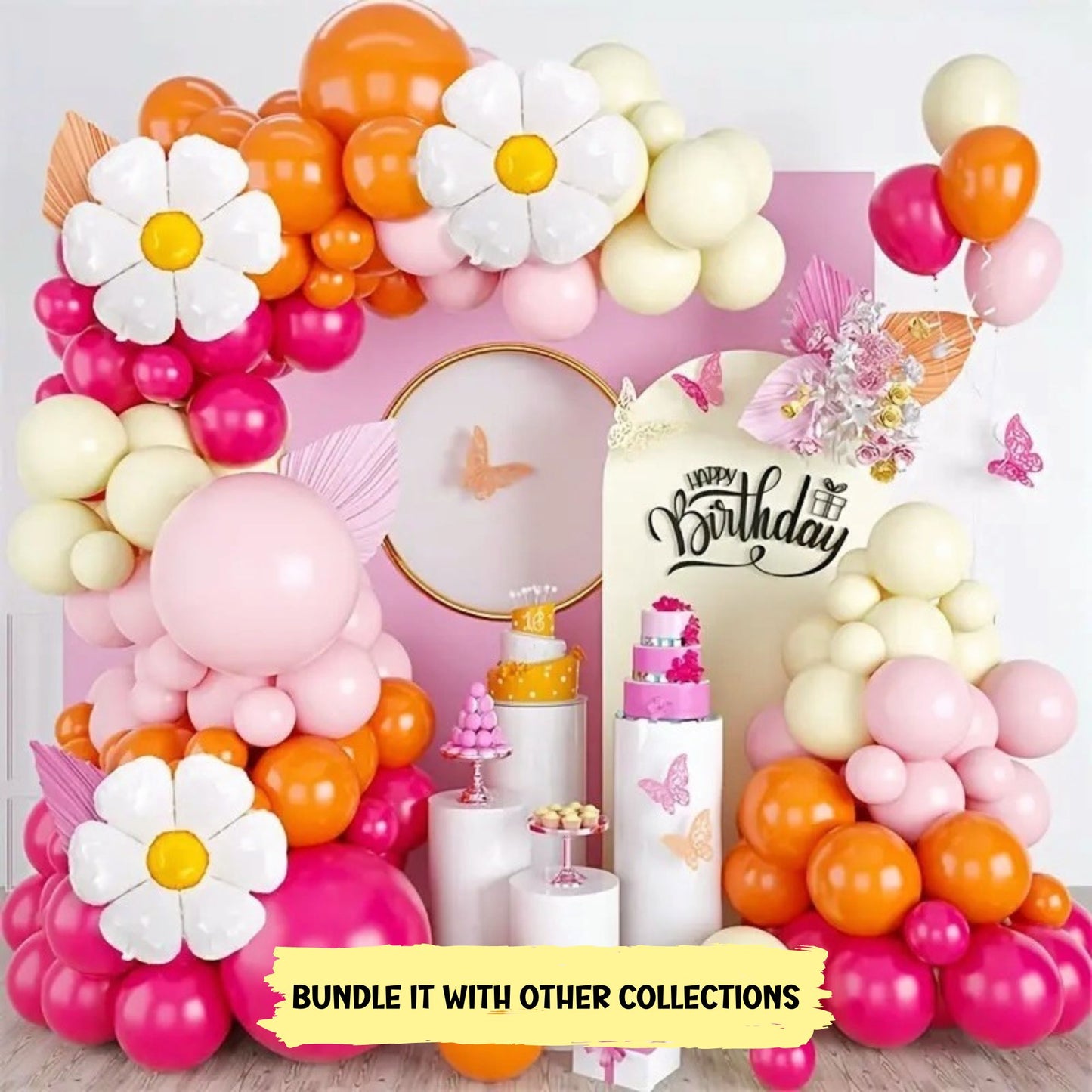 Daisy Balloon - 3 Size in S M L - 1 Flower Balloon - Birthday Balloon - Party Decoration - Air Fill Only