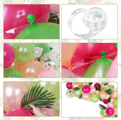 Tropical Balloons Arch Garland Kit | Tropical Hawaii | Aloha Luau | Flamingo Themed Birthdays, Baby Showers - BUNDLE - 83 pcs Hot Pink Party