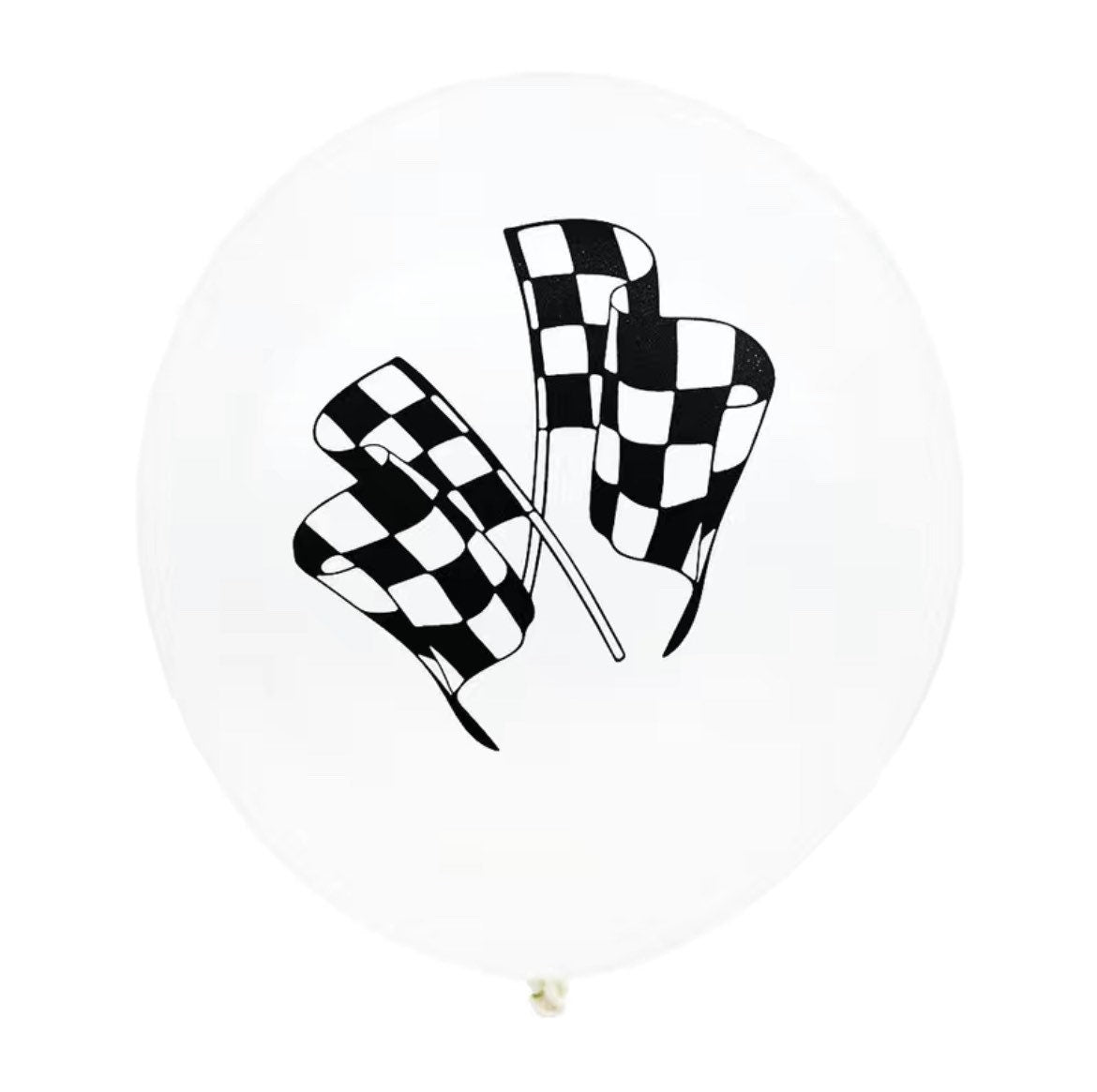 Car Race Flag Balloons - Race Flags Balloons - Set of 30 - 2 styles 2 colors - Balloons Set for Race Car Theme Party Decoration