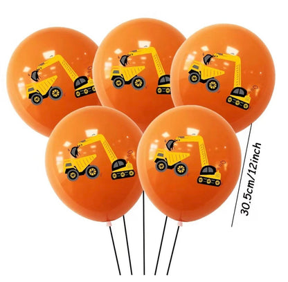 Construction Birthday Theme Vehicle Balloons Garland Kit - 100+ Orange, Yellow, Black Balloons - Construction,Traffic Zone, Dump Truck Theme