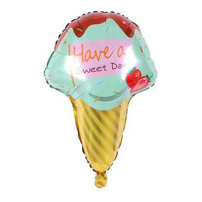 Sweet Donut Ice-cream Balloons Set - 6 pcs - JUMBO 28''- Pink Donut, Ice cream Balloon - Sweet One Birthday - Party Balloon Deco