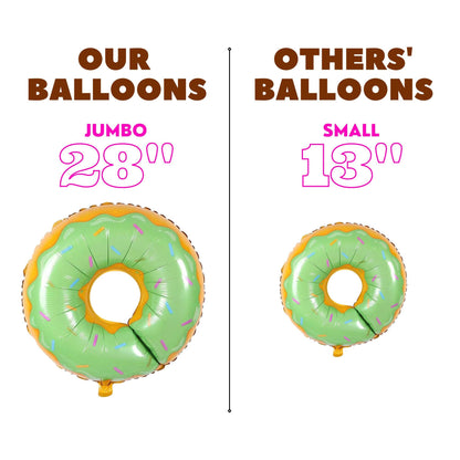 Sweet Donut Ice-cream Balloons Set - 6 pcs - JUMBO 28''- Pink Donut, Ice cream Balloon - Sweet One Birthday - Party Balloon Deco