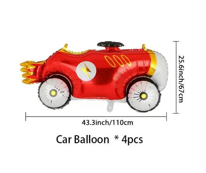 Police Car Balloon, Fire Truck Balloon, School Bus Balloon, Vehicle Themed Party Balloons, First birthday Balloon, Party Balloon Deco - Cars