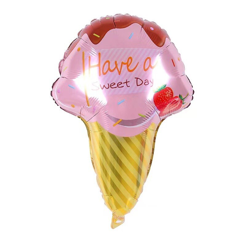 Sweet Donut Ice-cream Balloons Set - 6 pcs - JUMBO 28''- Pink Donut, Ice cream Balloon - Sweet One Birthday - Party Balloon Deco