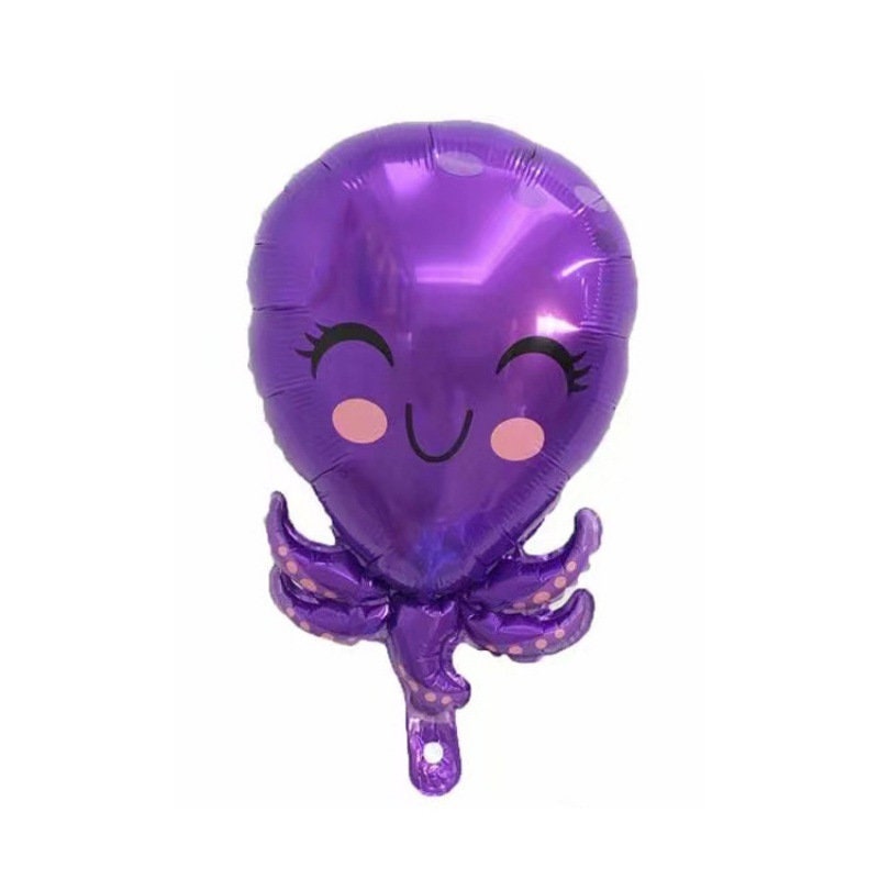 Sea Animals Balloons Set -  4 pcs - JUMBO 24''- Seahorse, Sea star, octopus, see animals balloons - Ocean Themed Birthday Balloons