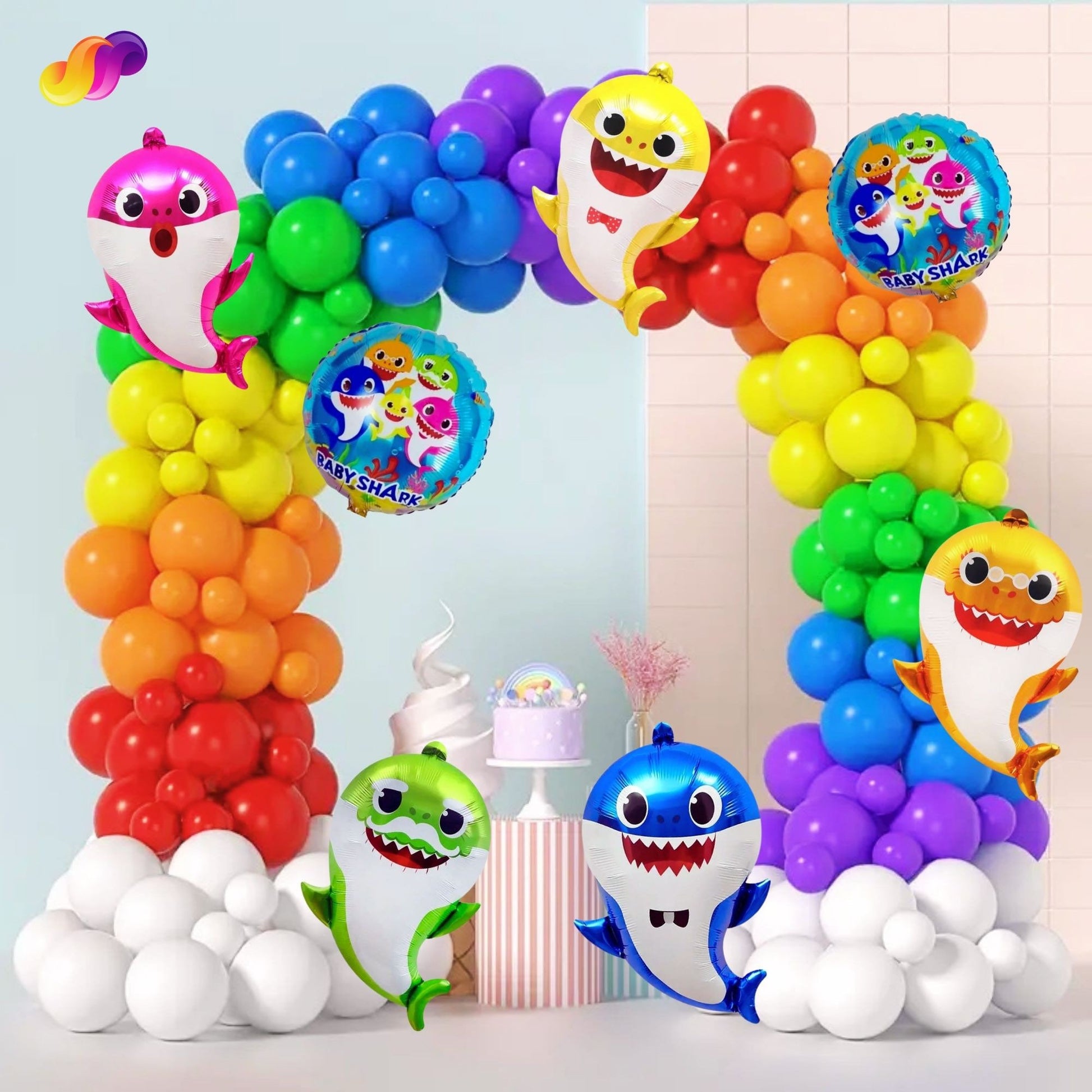 Baby Shark Balloon DIY Garland Arch Kit - Custom Length - Shark Family  Balloon - Baby Shark Birthday Balloon - Party Balloon Deco