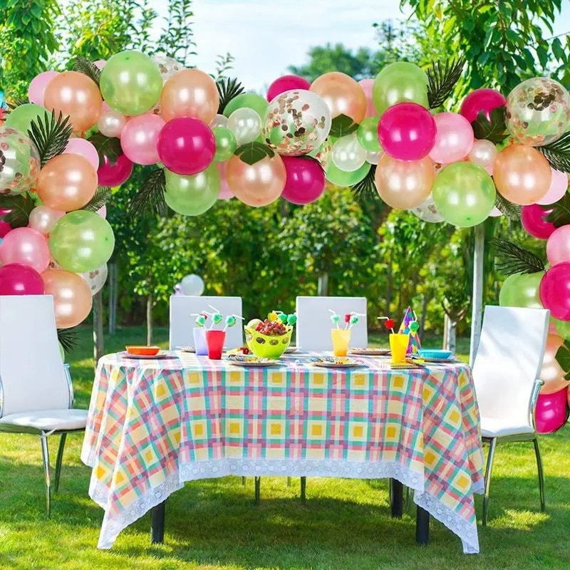 Tropical Balloons Arch Garland Kit | Tropical Hawaii | Aloha Luau | Flamingo Themed Birthdays, Baby Showers - BUNDLE - 83 pcs Hot Pink Party