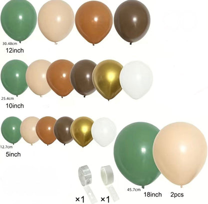 Forest Gold Balloon DIY Garland -  Dark Brown, Gold, Neutral, and Olive Green Garland Kit For Wild One, Wild Two Birthday, Baby Showers