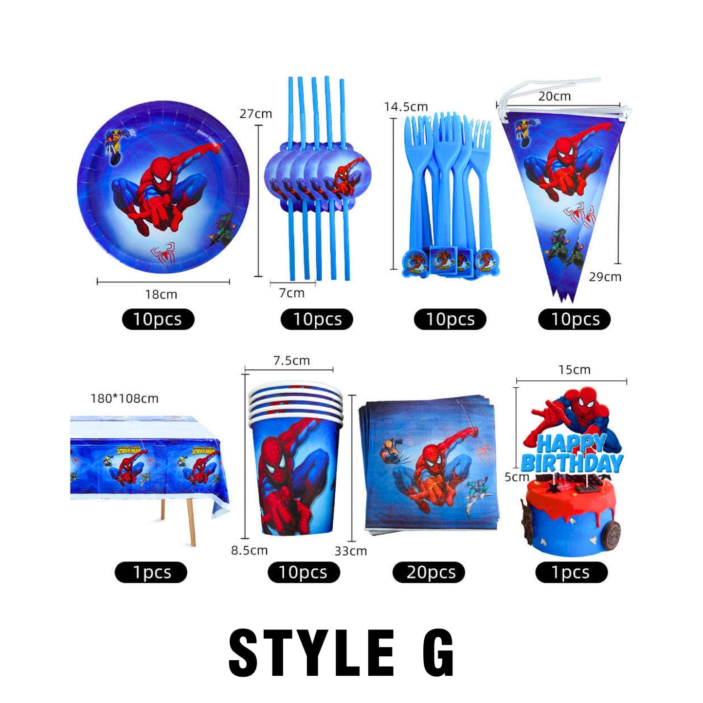 Spider balloon and tableware set VOL 1 | Kid Birthday Balloon | I choose you | Cartoon Party Balloon | Mouse Hero Train Balloon