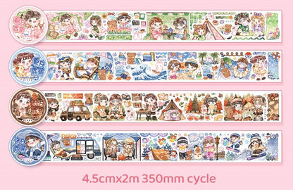 4 Unrepeated Rolls Unrepeated - Crafts WASHI Masking Tape - Journal Scrapbooking Decorative Masking Tape | 5 Themes Options | Birthday Gift