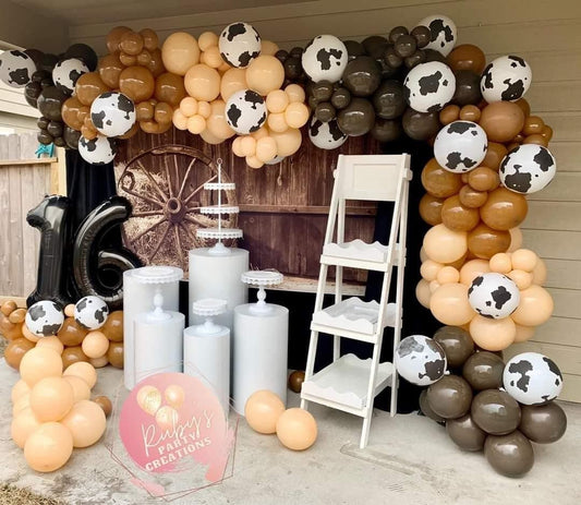 Cow Boy Country Farm Balloon Garland Kit - Moo, I'm Two Cow - Holy Cow I'm One~Moo - Old McDonald Theme Party - Baby Shower - First Birthday