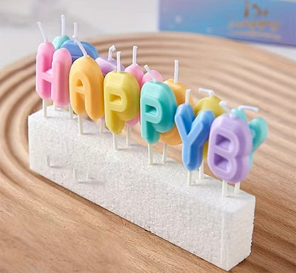 Rainbow Happy Birthday Letters Candles Set/Cake Topper - Birthday Party Decoration - Birthday Candles - Girl Birthday - Boy Birthday Deco