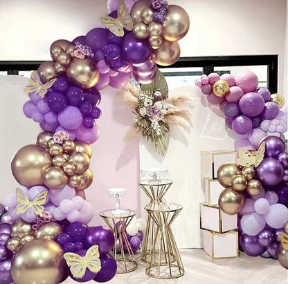 Purple Gold DIY Balloon Garland Kit - Baby Shower, Wedding, Birthdays, Events Decoration - Romantic Purple Balloon Garland - Party Decor