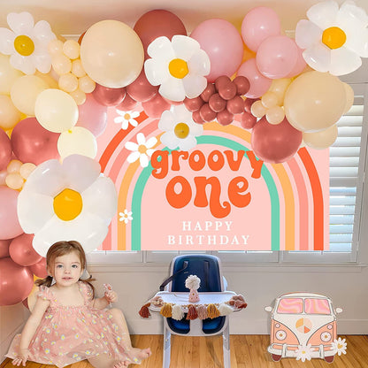 Groovy Balloon Garland Kit - Peach, Neutral, Pink, Ivory, White Balloons Set | Neutral Garland For Wedding, Birthdays, Baby Showers Party