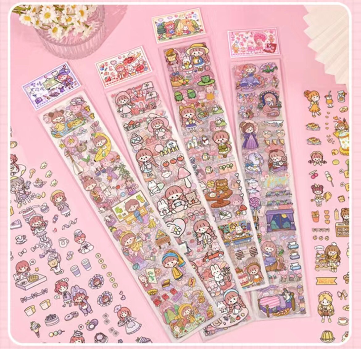 600+ stickers in 20 sheets/ pack | Sakura Stickers | Camping Stickers | DIy Sticker Sheets | Gift for girl | Stationery Gift set | Notes