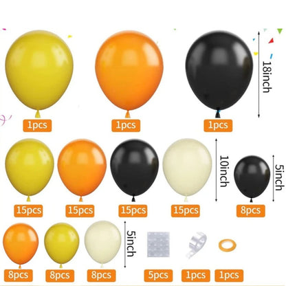 Construction Birthday Theme Vehicle Balloons Garland Kit - 100+ Orange, Yellow, Black Balloons - Construction,Traffic Zone, Dump Truck Theme