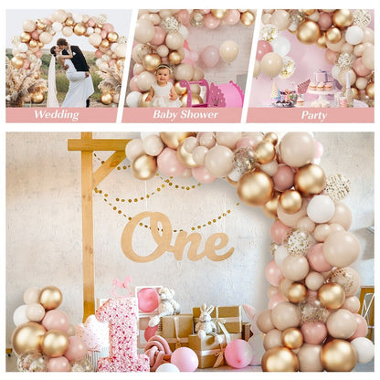 Neutral Plush Balloon Garland Kit - Peach, Neutral, Pink, Ivory, White Balloons Set | Neutral Garland For Wedding, Birthdays, Baby Showers