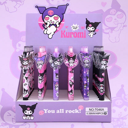 6 pcs Kuromi Gel Pens, Black In Gel Ball Pen, Stationery Back to School, Kawaii Pens , kid stationery pen set, Kuromi Lover Gift, Sanrio