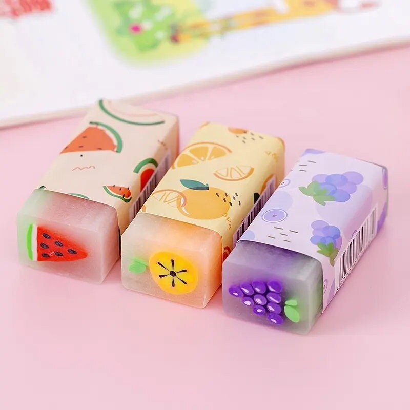 3 pcs Cute Erasers Set  | 3 themes Sport, Dinosaurs, Fruits |