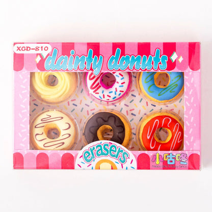 6 pcs cute donut erasers set | Kids Eraser | Teach Gift | Promotion Gift | Graduation Gift | Food Lovers Gift | Stationery Erasers