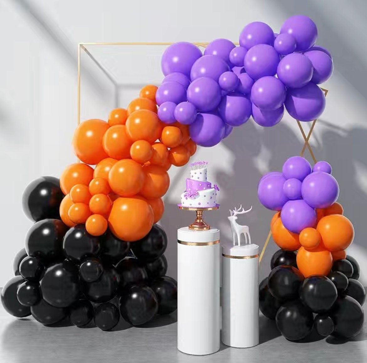 Hallloween DIY Balloon Garland Kit Vol.1 -  Purple, Red, Green, Black, Silver, Orange Balloon Garland Kits