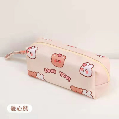 Kawaii Bear School Pen Pouch | Stationery Pencil Bag | School large pencil bag | cute cartoon bear zipper pencil case | Kids' Pencil Case