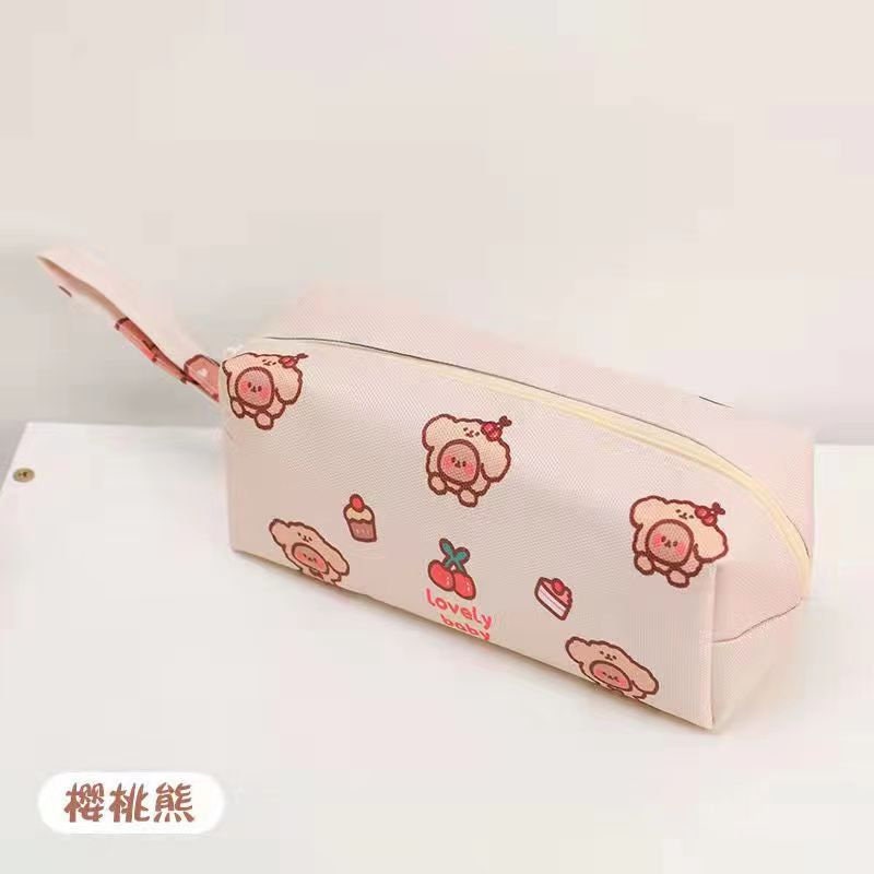 Kawaii Bear School Pen Pouch | Stationery Pencil Bag | School large pencil bag | cute cartoon bear zipper pencil case | Kids' Pencil Case