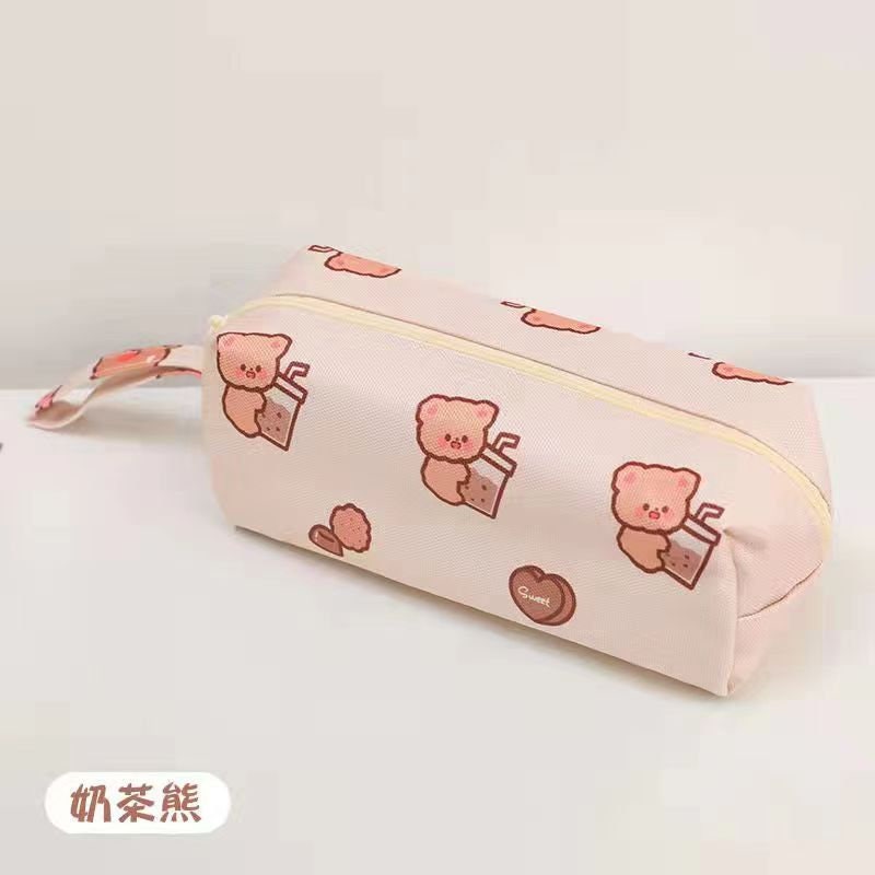 Kawaii Bear School Pen Pouch | Stationery Pencil Bag | School large pencil bag | cute cartoon bear zipper pencil case | Kids' Pencil Case