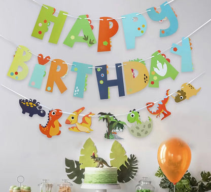 Dinosaur Happy Birthday Banners - Set of 2