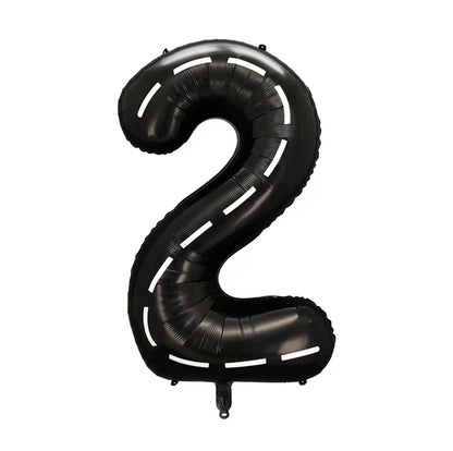 Car Racing Birthday Theme Number Foil Balloons JUMBO SIZE 40'' for Boys Race Car,  Monster Truck Wheel Party Decorations - Helium Supported