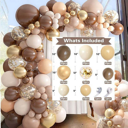 Mauve, Neutral, Brown, Ivory, White Balloons Set, Boho Neutral Garland Kit For Wedding, Birthdays, And Baby Showers Decoration - BUNDLE - 127 pcs