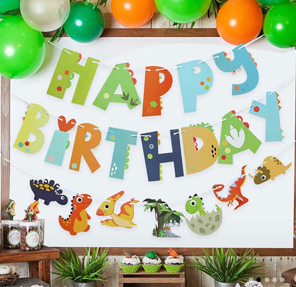 Dinosaur Happy Birthday Banners - Set of 2