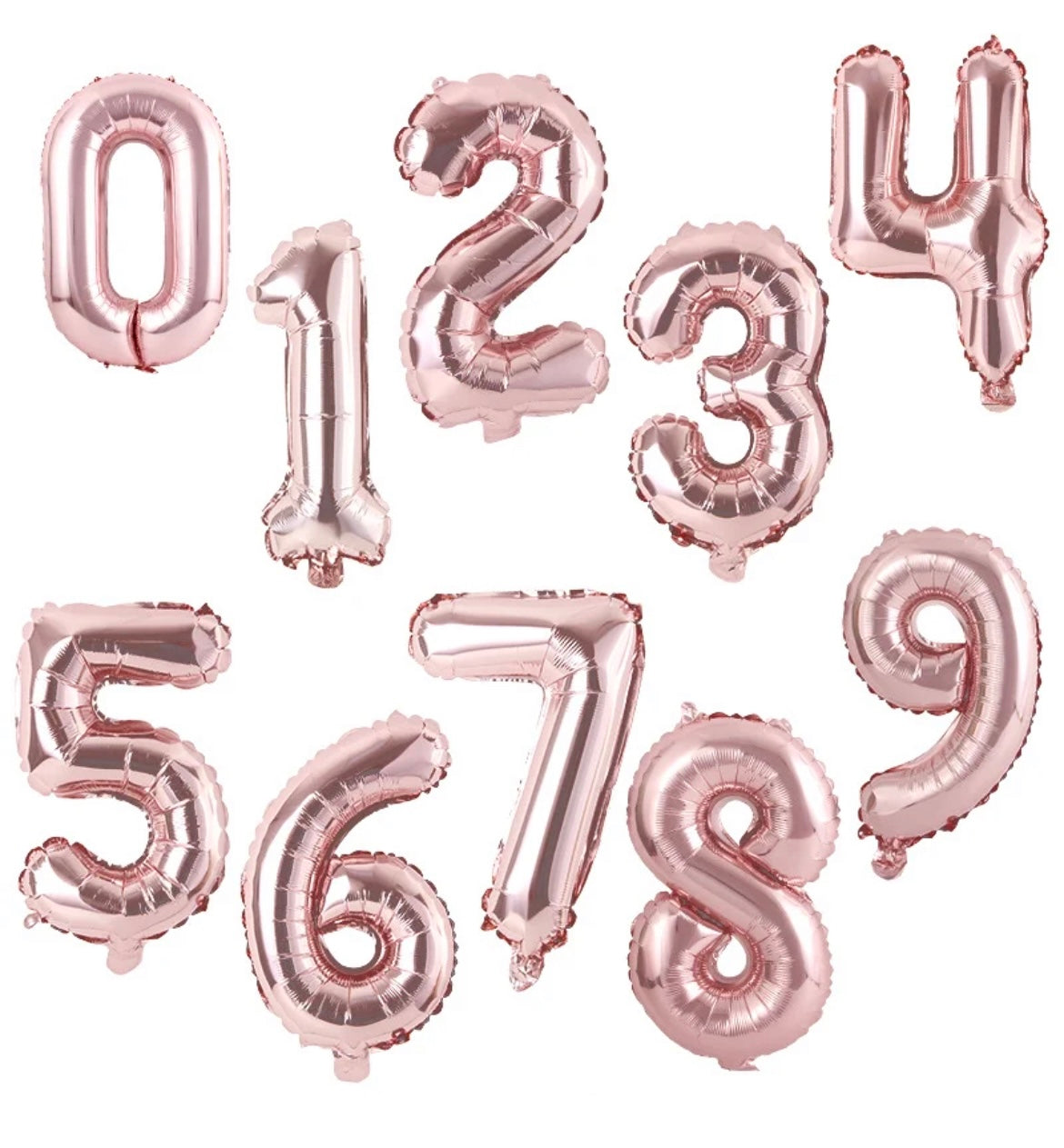 Rose Gold Number Balloons - 2 Sizes Available in 16" & 32", Holiday Accessory, Birthday Party Supplies