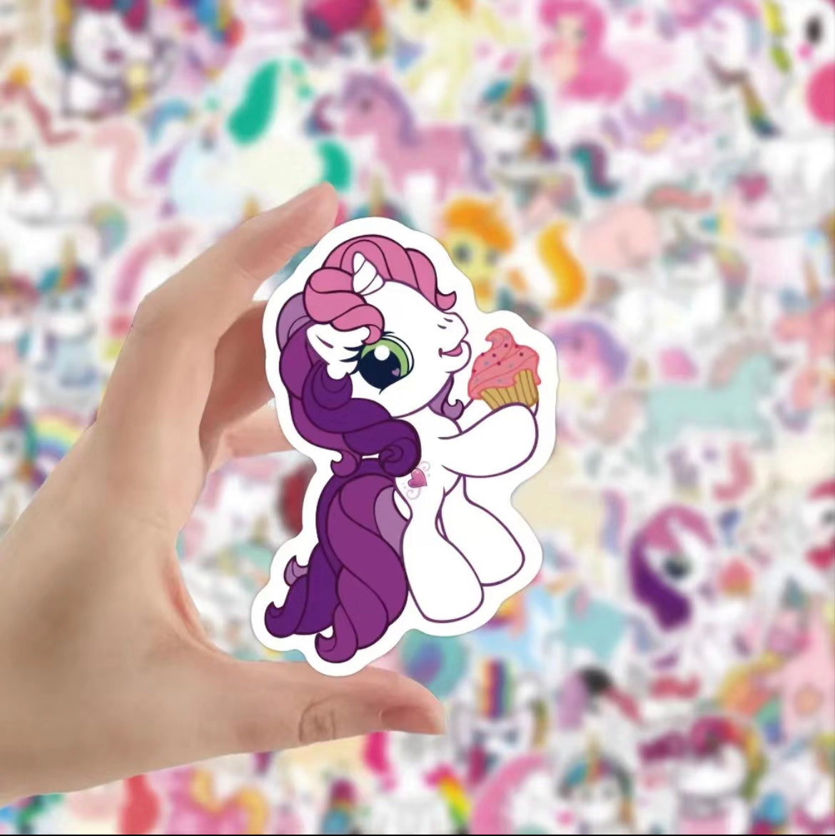 Unicorn Stickers Pack - 100 pcs - Cartoon Style 2 - Gifts & Birthday Favors -  Unicorn Vinyl Stickers For Notebooks, Hydro Flasks, Helmets, Laptops, Skateboards