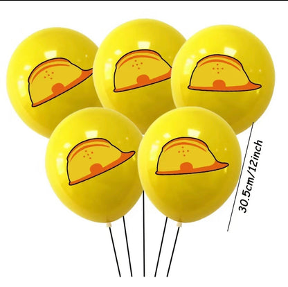 Construction Birthday Theme Vehicle Balloons - Set of 30 Balloons 12'' - Can Be Used For Construction Theme, Traffic Zone Theme, Dump Truck Theme - Helium Supported