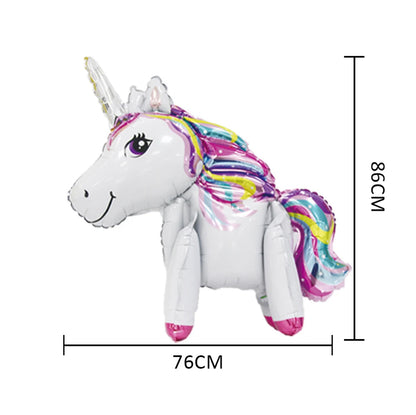 Unicorn Balloons Set - JUMBO SIZE 33"- Self-Stand Balloon - Pack of 3 Balloons, 1 Of Each Style