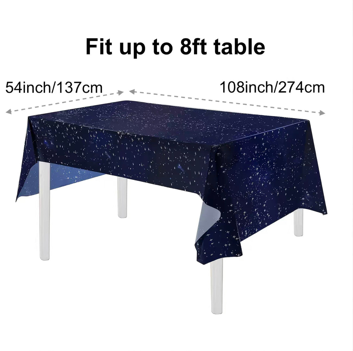 Space, Astronaut-Themed Party Disposable Tablecloth - 54''x 108' - Space Birthday Theme Decoration