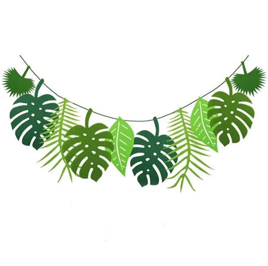 Greenery Leaves / Summer / Hawaii Theme Banner - Summer Vibe Theme Party Decoration