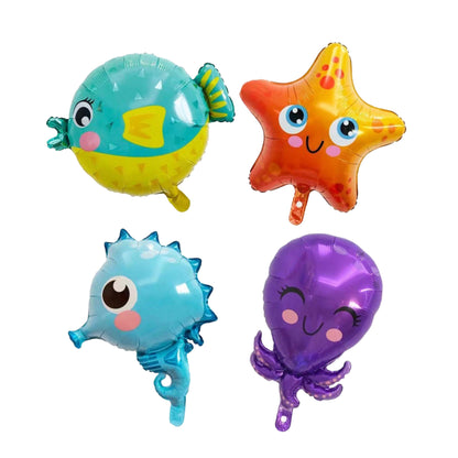 Under The Sea Themed Balloon Garland DIY Kit - 117+ pcs - Deep Sea Ocean Theme Party Decoration Kit - Sea Animals Balloons - Ocean Balloon