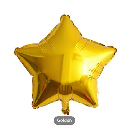 Star Balloons Set- 5 Pieces - 18" Foil Metallic Star Shape Balloons - Helium Supported