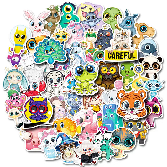 Animal Stickers Pack - 50 pcs - Style 2 - Gifts & Birthday Favors - Animal Collection Vinyl Stickers For Notebooks, Helmets, Laptops, Skateboards