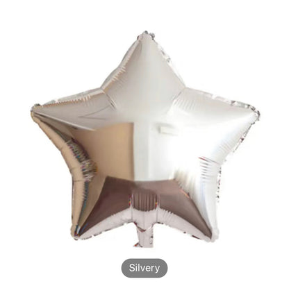 Star Balloons Set- 5 Pieces - 18" Foil Metallic Star Shape Balloons - Helium Supported