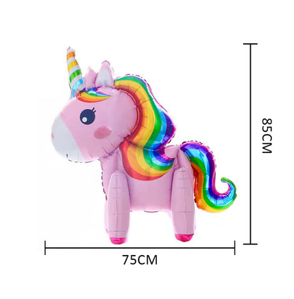 Unicorn Balloons Set - JUMBO SIZE 33"- Self-Stand Balloon - Pack of 3 Balloons, 1 Of Each Style