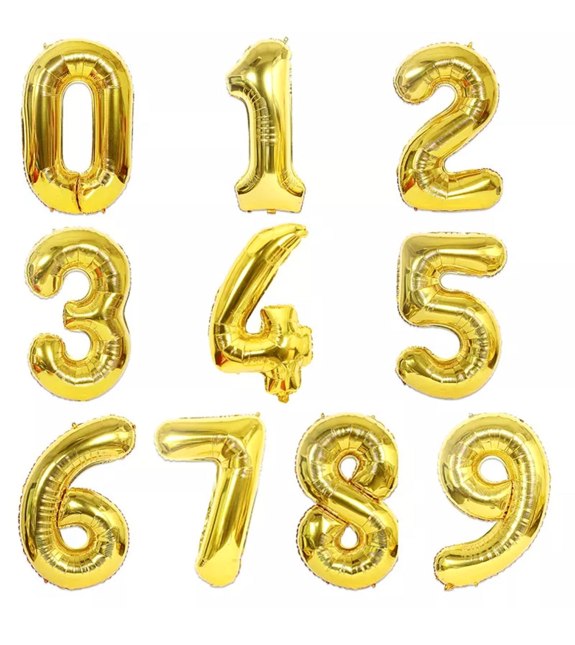 Golden Number Balloons - 2 Sizes Available in 16" & 32", Holiday Accessory, Birthday Party Supplies - Air Fill Only